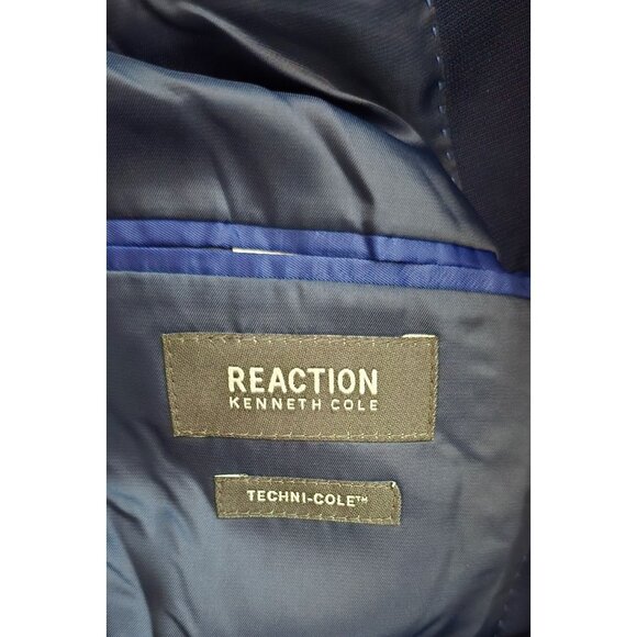 Kenneth Cole Reaction Techni-Cole Mens Blazer 48R Navy Polyester/Rayon Blend - Picture 3 of 4